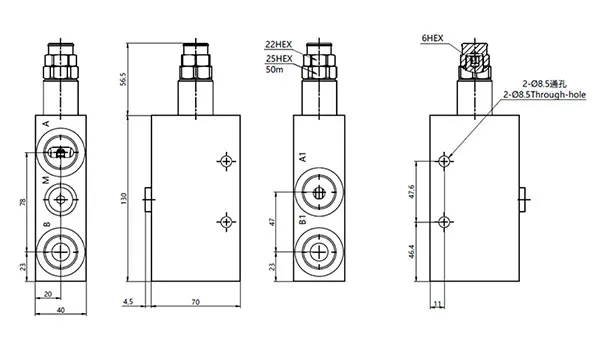 MCBS-12 Válvula contrabalance simple con conexión roscada (rosca para tubería)