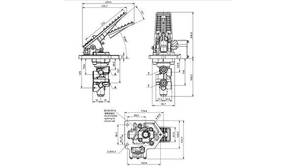 YBV-S Válvula dual de freno de servicio (con sensores de ángulo del pedal)