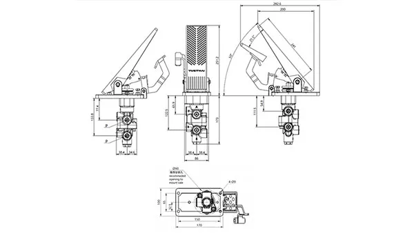 YBV-S Válvula dual de freno de servicio (con mecanismo de bloqueo)