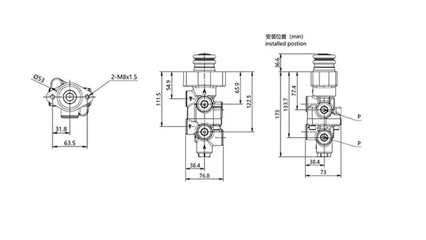 YBV-S Válvula dual de freno de servicio (sin pedales)