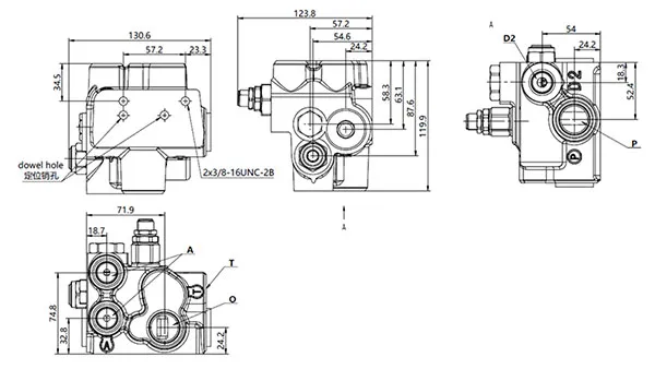 Válvula dual de carga de acumuladores (con válvula de alivio)
