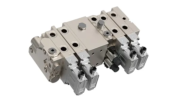 Válvula multidreccional con detección de carga